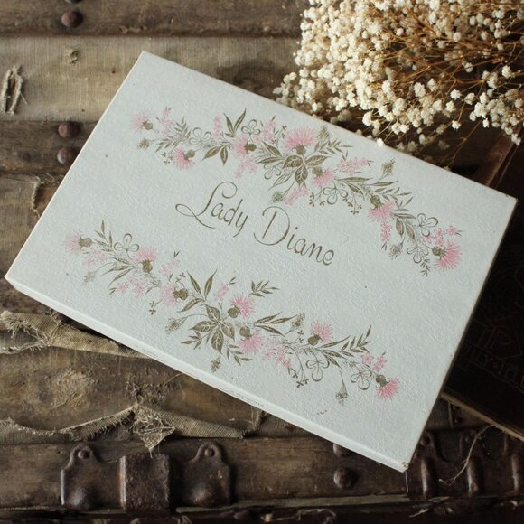 Vintage 1960s Stationary Box, Lady Diane Cards and Envelope Container, Pink - Picture 1 of 10